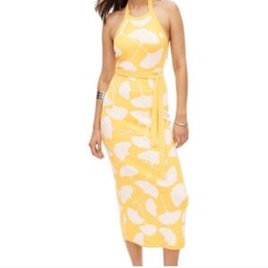 Diane Von Furstenberg for Target Beautiful Yellow and White Halter Dress